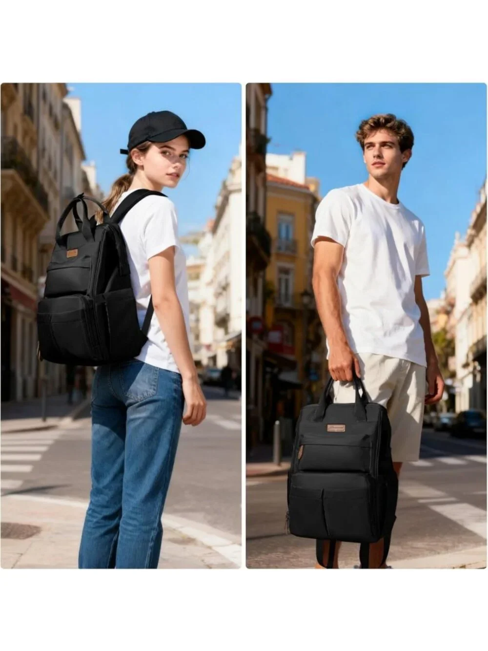Stylish Waterproof Laptop Backpack for Men & Women, Fits 15.6-17.3